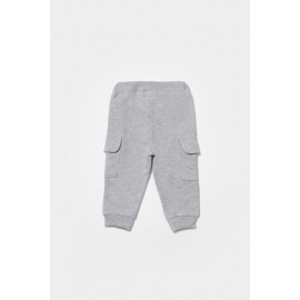 Pantaloni cu buzunare laterale, Two thread, 100%bumbac organic - Gri, BabyCosy (Marime: 12-18 Luni) JEMBC-CSY8016-12