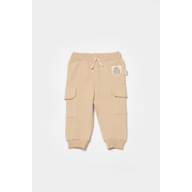 Pantaloni cu buzunare laterale, Two thread, 100%bumbac organic - Stone, BabyCosy (Marime: 18-24 Luni) JEMBC-CSY8019-18