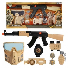 Set militar 8 piese ALFAFOX Ansamblu Militar Desert - Cu Lumini Toi-Toys TT15081A BBJTT15081A_Initiala