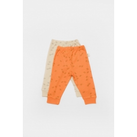Set 2 pantalonasi Printed, BabyCosy, 50% modal+50% bumbac, Stone/Apricot (Marime: 6-9 luni) JEMCSYM11619-6