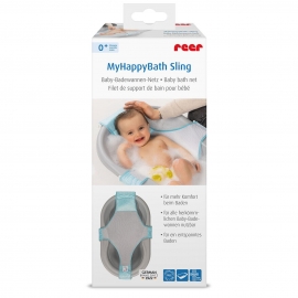 Plasa de baie pentru cadita bebelusului MyHappyBath Sling, reglabila, fara BPA, 0+ luni, Reer 76072