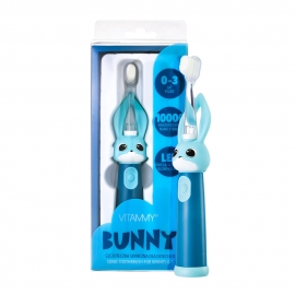 Periuta de dinti electrica Vitammy Bunny Blue, pentru copii 0-3 ani, cu lumina LED si efecte... BITVitammyBunnyBlue
