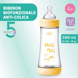 Biberon anti-colici Chicco Perfect5 BioFunctional PP, tetina silicon, flux rapid, 300ml, 4luni+ CHC2023531-7