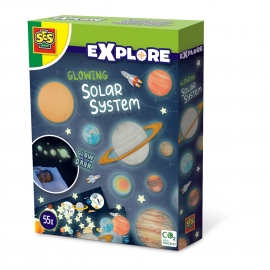 Set autocolante fosforescente cu sistemul solar pentru copii