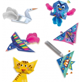Set creativ - Origami cu pene si sclipici