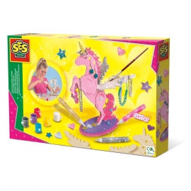 Set creativ pentru copii cu suport de bijuterii cu unicorn si sclipici