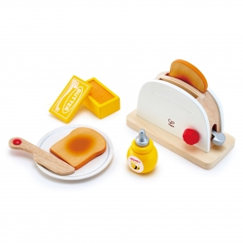 Jucarie din lemn - Toaster si accesorii mic dejun