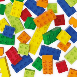 Cuburi de construit colorate pentru copii Hubelino (60 piese)