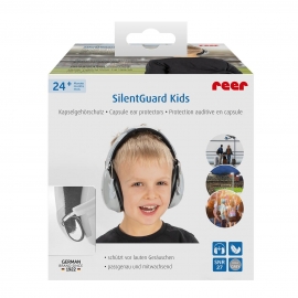Casti antifonice pentru copii, ofera protectie auditiva, SNR 27, 5+ ani, gri, Reer SilentGuard Kids 53271