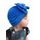 Caciulita albastra tip turban cu model din tesatura si funda aplicata amx-22032-2
