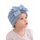 Caciulita bleu crosetata tip turban cu fundita aplicata in fata lix-22099-2-sa1