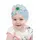 Caciulita bleu tip turban cu floricica multicolora md23107-1-ct7
