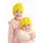 Caciulita galbena tip turban cu perlute aplicate in fata mbmz046-1-ct7