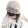 Caciulita gri tip turban cu floricele cu perlute mdx-19057-4-ct4