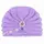 Caciulita lila crosetata tip turban cu perlute si strasuri mdx-19064-7-sa1