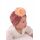 Caciulita roz pudra tip turban din catifea cu floare aplicata mdx-20153-1