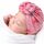 Caciulita roz tip turban cu imprimeu viu colorat mbx-20151-3