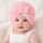 Caciulita roz tip turban cu trei fundite mbx-21021-2