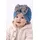 Caciulita bebelusi tip turban albastru petrol cu funda gri, material elastic si confortabil pentru fetite mbx-21008-5-ct3