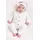 Salopeta bebe bumbac rib alba cu nasturi si bentita set elegant tram0038