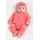 Salopeta bebe fetite bumbac rib roz coral cu nasturi si bentita set tram0039