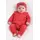 Set corai salopeta bebe bumbac rib cu nasturi si bentita  tram0036