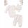 Set bebelus 3 piese body pantaloni caciula bumbac ribat cu inimioare trpb0159