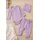 Set bebelus fetita 3 piese body pantaloni caciula bumbac ribat lila trpb0160