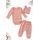 Set bebelus fetita 3 piese body pantaloni caciula bumbac ribat roz pudra trpb0161