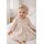 Rochita bebe fetita eleganta cu imprimeu floral guler rotund si dantela delicata trpb0212