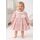 Rochita bebe fetita roz eleganta cu guler dantela si floare decorativa trpb0210