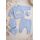 Set nou nascut baiat 5 piese albastru bumbac king bluza pantaloni caciulita trpb0199