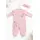 Salopeta bebe fete roz flori brodate fluture bumbac cu bentita tram2202-5