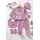Set bebe fete 5 piese mov prafuit iepuras bluza pantaloni baveta caciula manusi tram2202-8