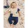 Set din doua piese pentru bebelusi, bumbac, ciciben kids, sail tram1-18