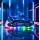 Pantofi sport cu lumini led, masinuta albastra, piele ecologica, baieti adled-1-1xx