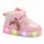 Pantofi sport inalti cu luminite, model papusa, piele ecologica, fete, roz ad30-81