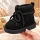 Cizme negre imblanite pentru fete superbaby din piele ecologica, talpa cauciuc, cu siret si fermoar, peste glezna, casual