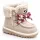 Cizme bej cu siret pentru fetite, inchidere cu fermoar, piele ecologica, model winter style