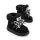 Cizme negre cu siret pentru fetite, inchidere cu fermoar, piele ecologica, model winter style