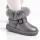 Cizme gri sidefat pentru fetite cu catarama, superbaby, model pufy, piele ecologica
