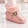 Cizme roz sidefat pentru fetite cu catarama, superbaby, model pufy, piele ecologica