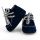 Botosei mocasini bebe din piele naturala Bleumarin cu siret bicolor alb-bleumarin - FOX1031277