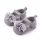 Pantofiori gri cu floricele din tulle aplicate ADd2429-3-sa21