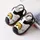 Sandalute alb cu negru cu piuitoare - Litera M MB2492-2-SA48