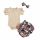 Costumas cu body crem si pantaloni scurti inflorati MD02-005-cd