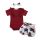 Costumas cu body visiniu si pantaloni scurti inflorati MB02-003-cd