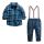 Costumas cu blugi si camasuta in carouri albastre MDFSB90-j