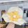 Palariuta ivoire pentru fetite - Yellow flower MDHAT357-2-pa02