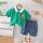 Costumas pentru baietei cu tricou verde tip polo - Dino MDXBR06-R1